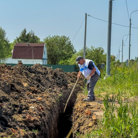 Газовые сети строят в деревне Шелухино под Коломной