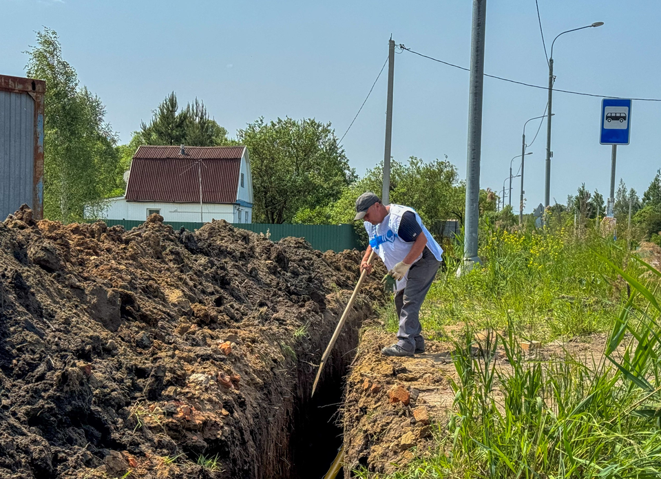 Газовые сети строят в деревне Шелухино под Коломной