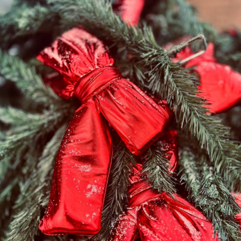 В красно-золотом: на Октябрьской площади в Можайске нарядили центральную елку